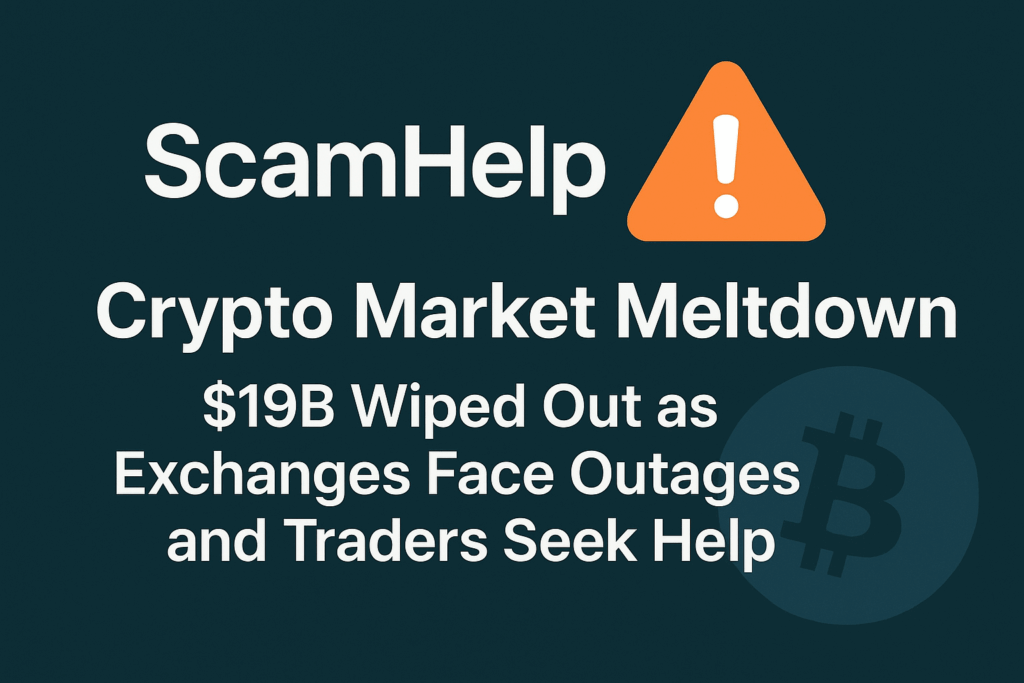 Crypto Market Meltdown: $19B Wiped Out as Exchanges Face Outages and Traders Seek Help
